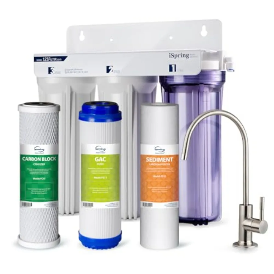 

US31 Under Sink Water System NSF Certified 3-Stage Water Filters Reduces PFAS Chloramine Chlorine and More Tankless Water Filte