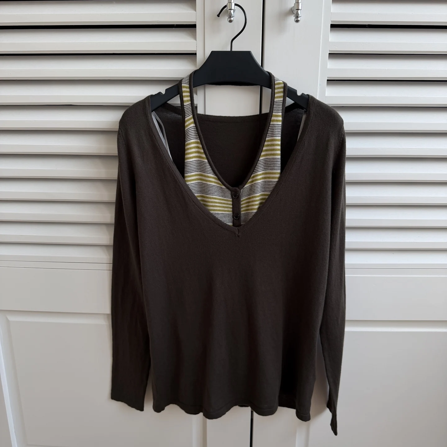 2026 Early Autumn New Two piece Neck Hanging Long sleeved T-shirt