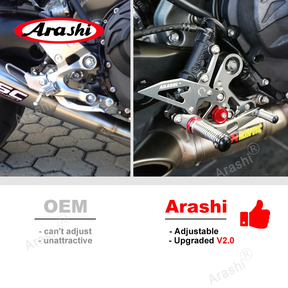 Arashi CNC Adjustable Footrests For HONDA CBR600RR 2003 - 2022 Foot Pegs Rider Rearsets CBR 600 CBR600 RR 2008 2009 2010 2011