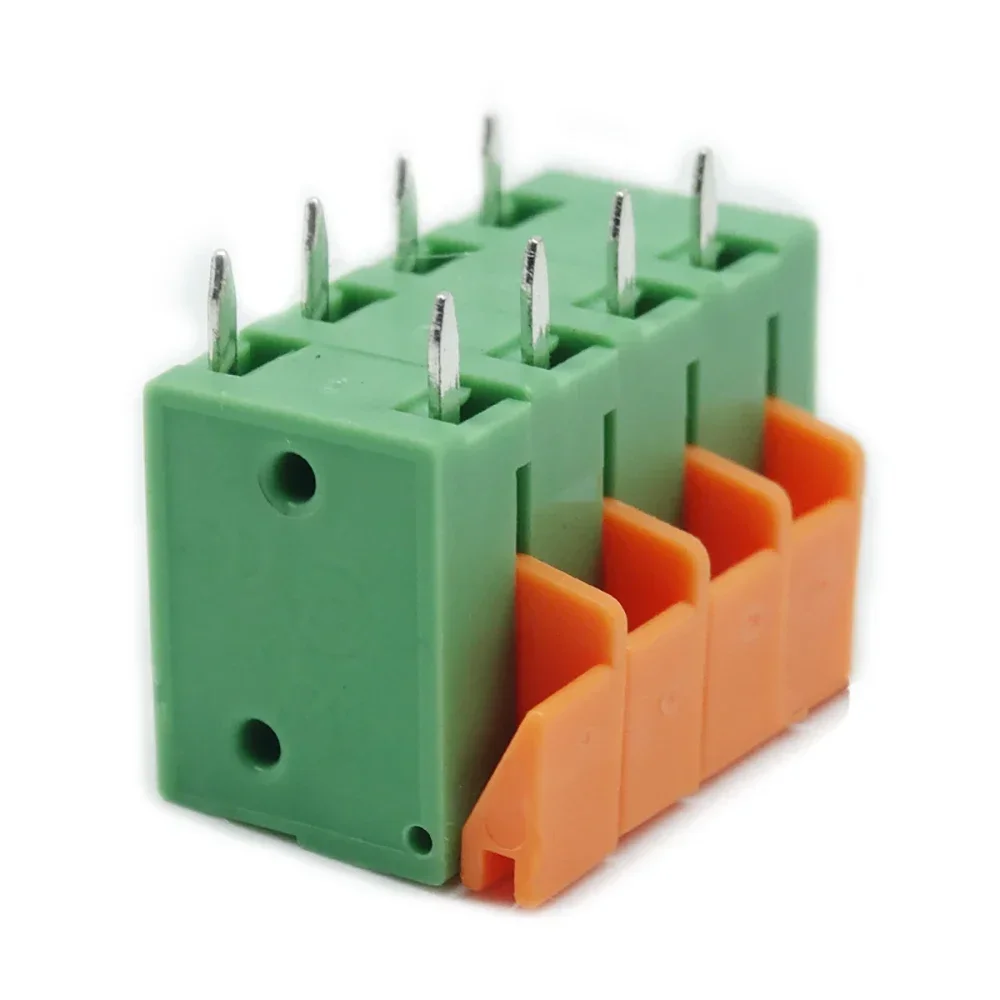 20Pcs 2.54mm Pitch 2/3/4/5/6/7/8/9/10P KF141V KF141R Push-in Spring Screwless Terminal Block Straight/Bent Foot  PCB Connector