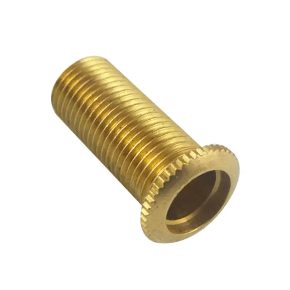 2pcs Pure Copper M10 Hollow Tooth Tube External Tooth Rod Toothed Round Head Cap Brass Screw Pitch 1.0mm Lamp Accessory