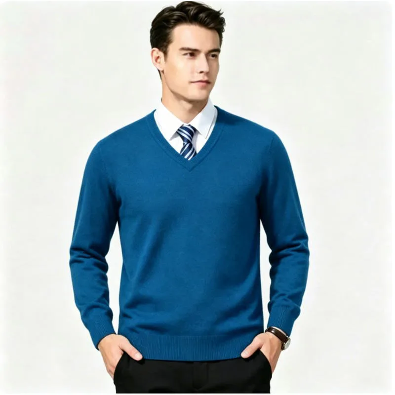 v-neck blue