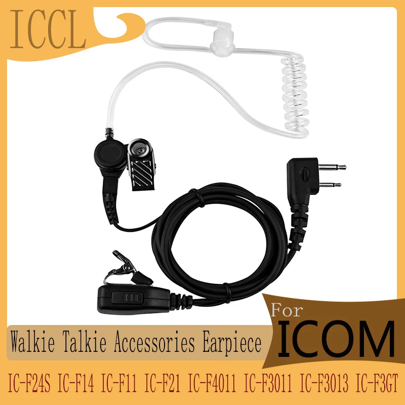 RISENKE Écouteur pour ICOM IC-F1100DS IC-F24S IC-F14 IC-F11 IC-F21 IC-F4011 IC-F3011 IC-F3013 IC-F3GT, Tube casque, talkie-walkie