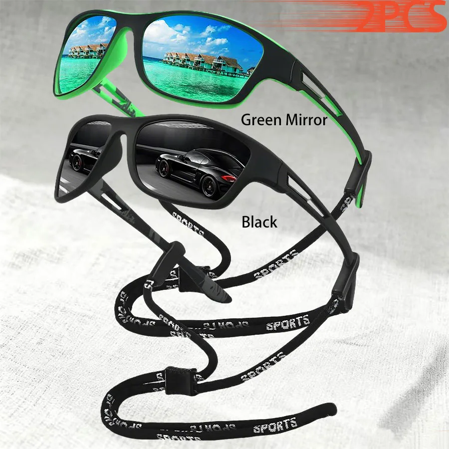 1-2 Stück Modische Muster-Sonnenbrille mit Kette Sport-Sonnenbrille für Männer und Frauen zum Fahren, Angeln, Radfahren, Bergsteigen Sport-Sonnenbrille für Herren – Detail 17