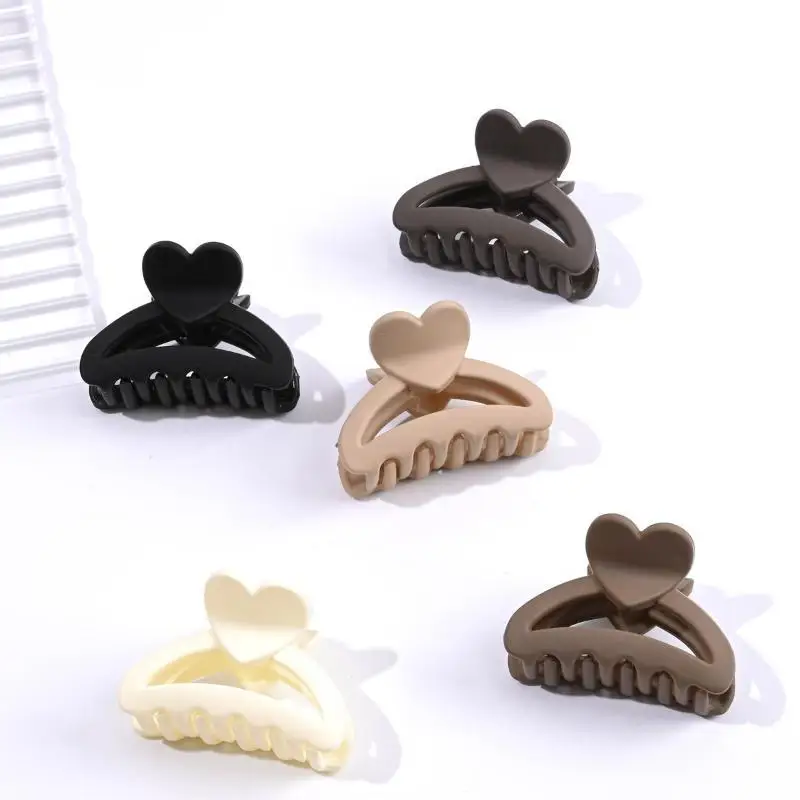 1/3 Pcs Soft Grip Heart Hair Claw Clips Medium Minimalist Geometric Barrettes for Women All Hair Types