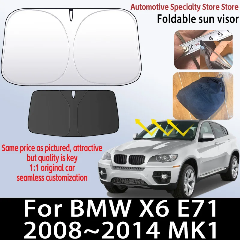 

For BMW X6 E71 2008~2014 MK1 Car Front Windshield Sunshade Fold Shade UV Shade Solar Sun Shade Privacy Curtain Car Accessories
