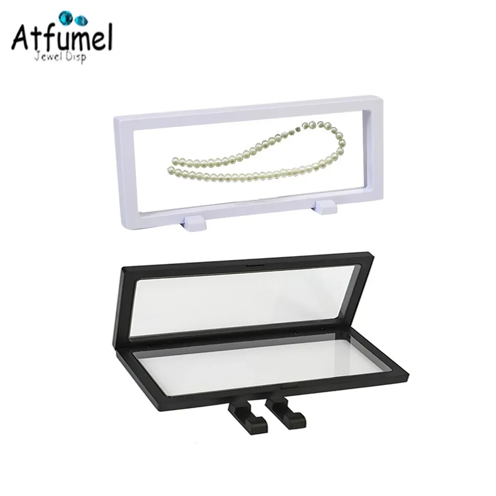 3D Floating Necklace Jewelry Display Stand Flexable Coin Specimen Ring Exhibition Holder Medal Watch Earring Organizer Box 10Pcs