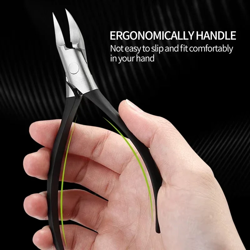 Cuticle Trimmer 3/4 Jaw Extremely Sharp Cuticle Pliers Stainless Steel Scissors Are Suitable for Pedicures or Manicure Black