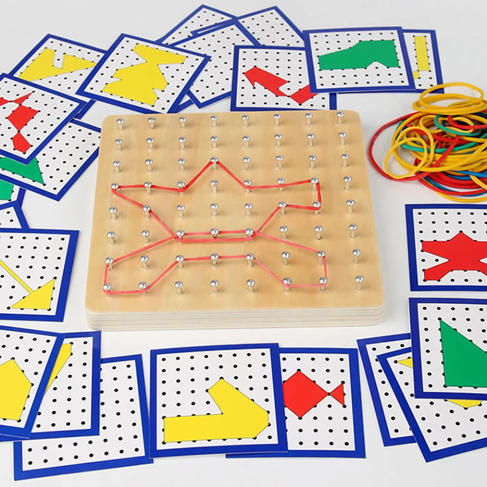 Peg Board Houten Kleuterschool Leermiddelen Geoboard Wiskundige Creatieve Nagel Educatief Kids Prop Kleuterschool