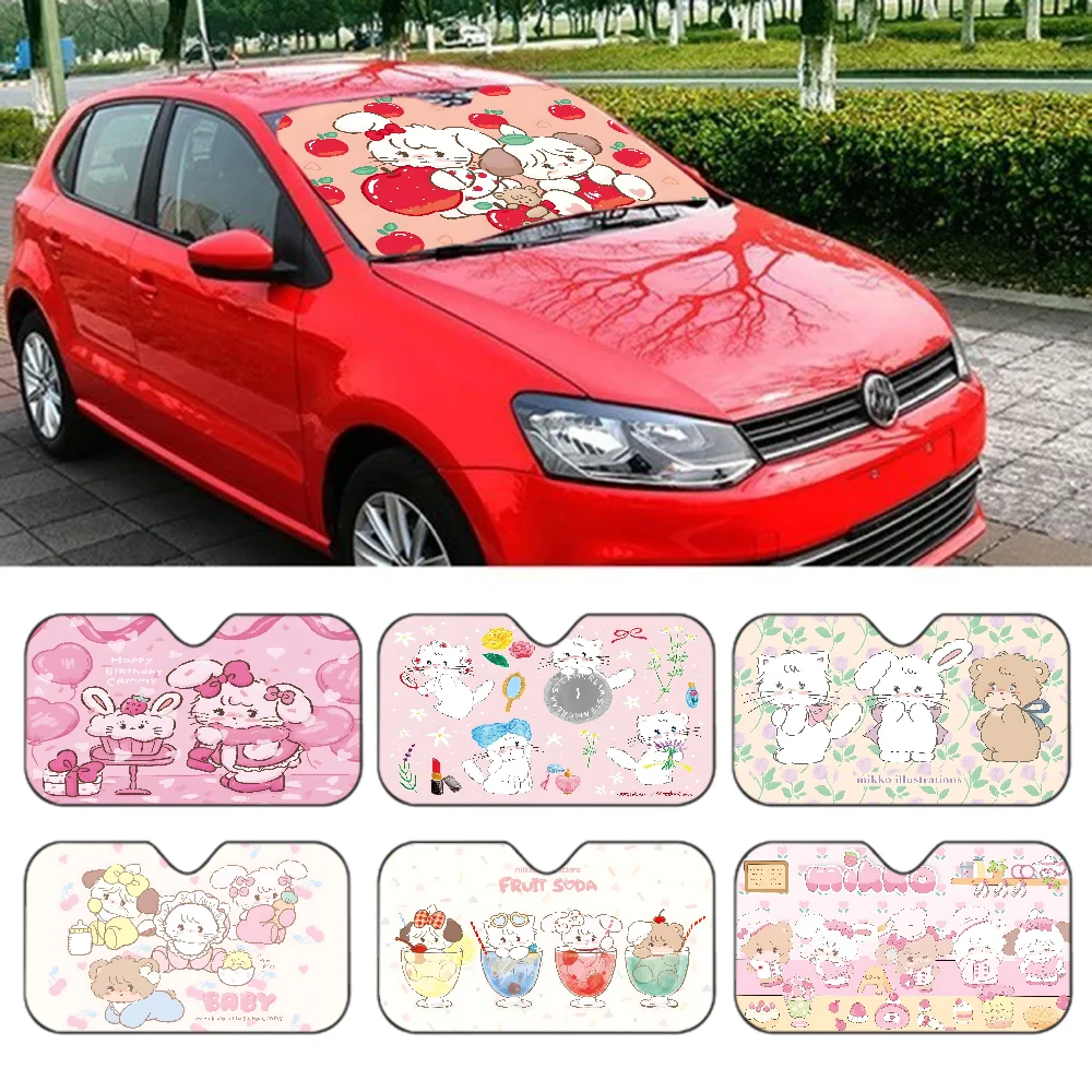 Mikko Anime Cartoon Car Sunshade Front Window Cover Windshield Sun Shade Car Visor Protection Interior Accessories