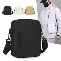 Men's Minimalist Solid Color Shoulder Bag Portable Lightweight Mini Crossbody Casual Bag for Phone, Trendy Single Messenger Bag