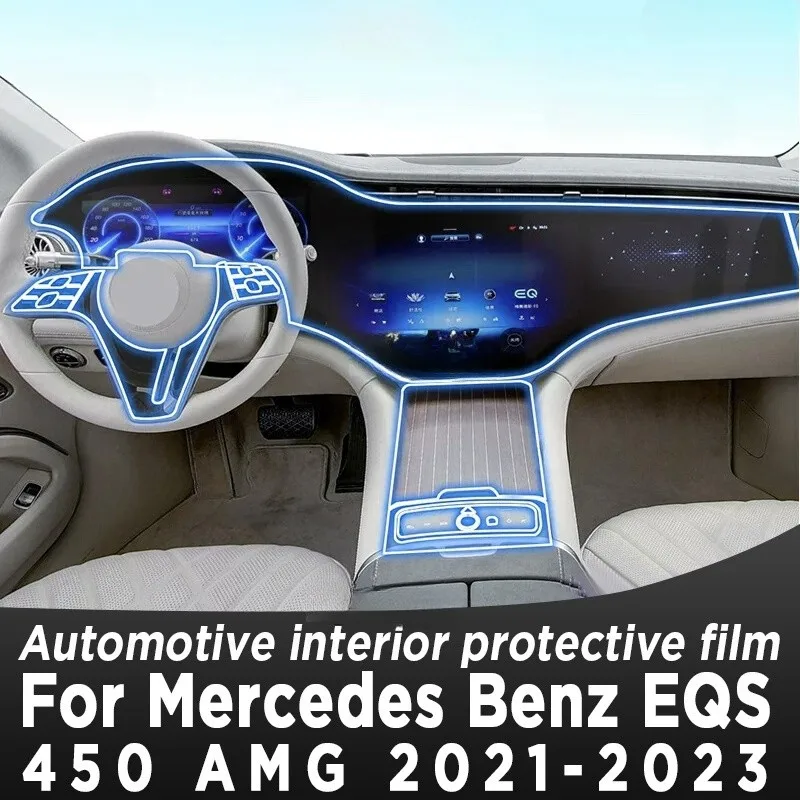 

For Mercedes Benz EQS AMG 450 2021-2023 Gearbox Panel Navigation Screen Automotive Interior TPU Protective Film Anti-Scratch