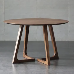 Nordic Ronde Tafel Massief Houten Eettafel Organizer Bibliotheek Midden Ronde Tafel Balkon Woonkamer Ijzermeubilair