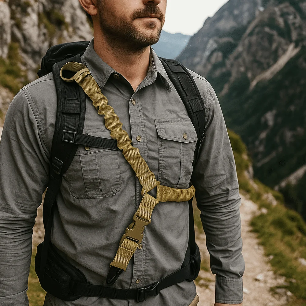 American Style Single-Point Sling Strap Adjustable with Shoulder Pad Safety Rope Belt Heavy-Duty Quick-Release