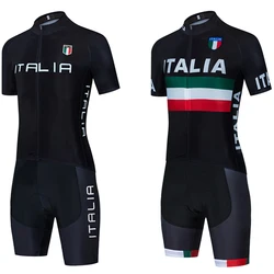 BLACK Cycling Jersey 2025 ITALIA Team Bike Jersey Maillot Shorts Set Men Women Ropa Ciclismo Quick Dry Riding Tshirt Clothing