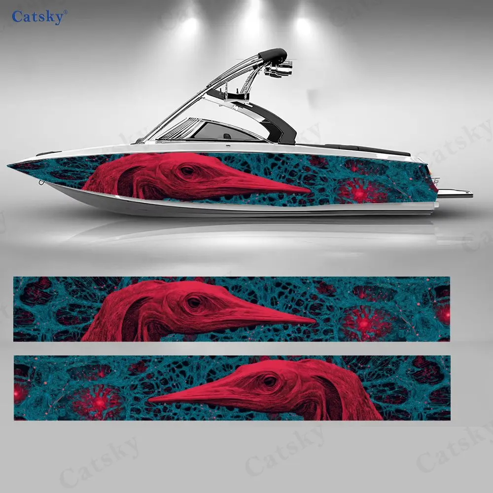 

Blue Red Alien Realm Eye Catching Special Cool Boat Sticker Vinyl Ship Pontoon Deck Boat Fishing Decorative Pontoon Boats Decal