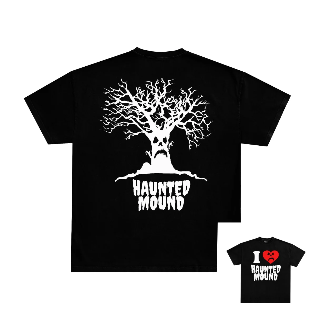 Haunted Mound Streetwear Retro Hip Hop Shirt Y2k T Shirt Summer Washed Cotton Men's T-Shirt Children's Clothing Tee Y2k Woman ﻿