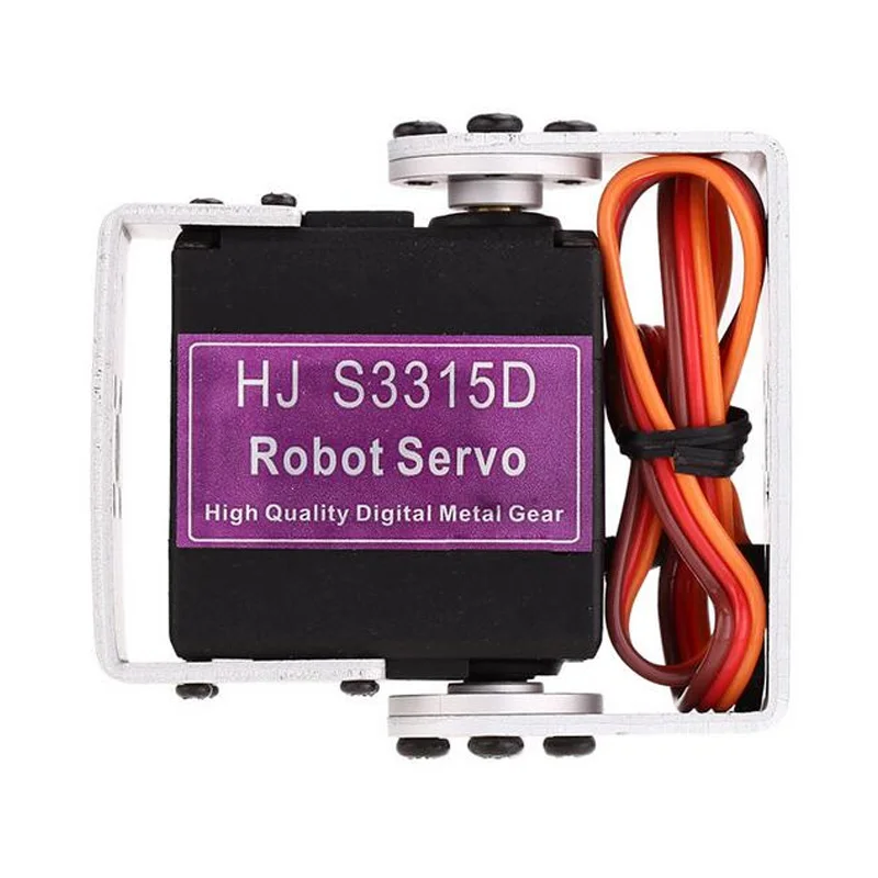 HJ S3315D 15KG แรงบิดโลหะแปรงมอเตอร์ 180 หมุนหุ่นยนต์ดิจิตอล RC Servo ยาวและสั้นตรง U Mouting