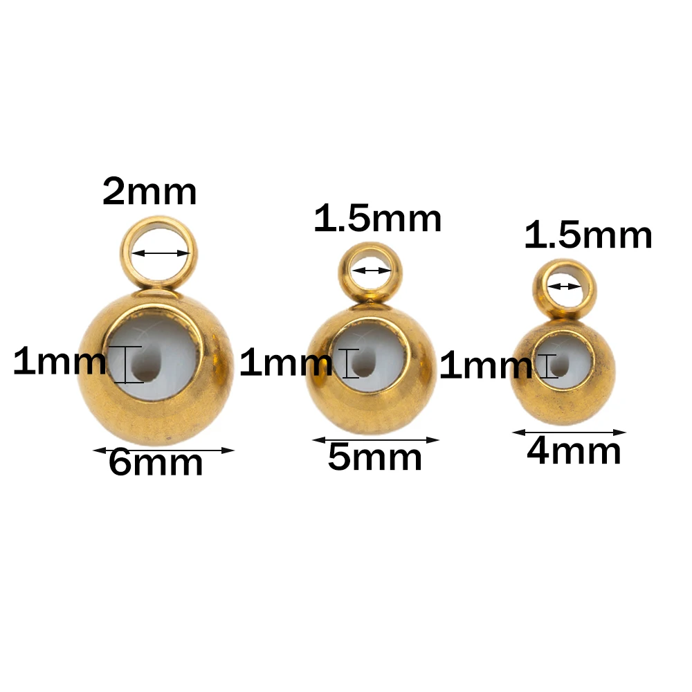 10pcs Stainless Steel Stopper Beads Silicone Slider Beads Rubber Beads Adjustable Round Positioning Beads for DIY Jewelry Making - view 2