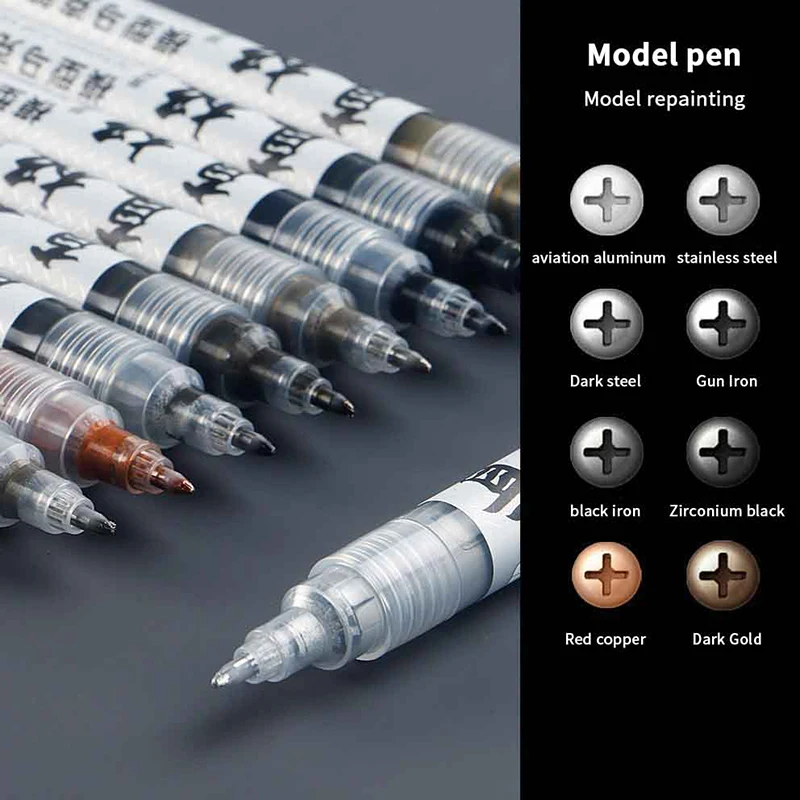 

8-Color Metallic Marker-1mm FineTip Reflective Paint Pens,Permanent Gold/Silver Inkfor ModelPainting,Metal/Glass/CeramicTouch-Up