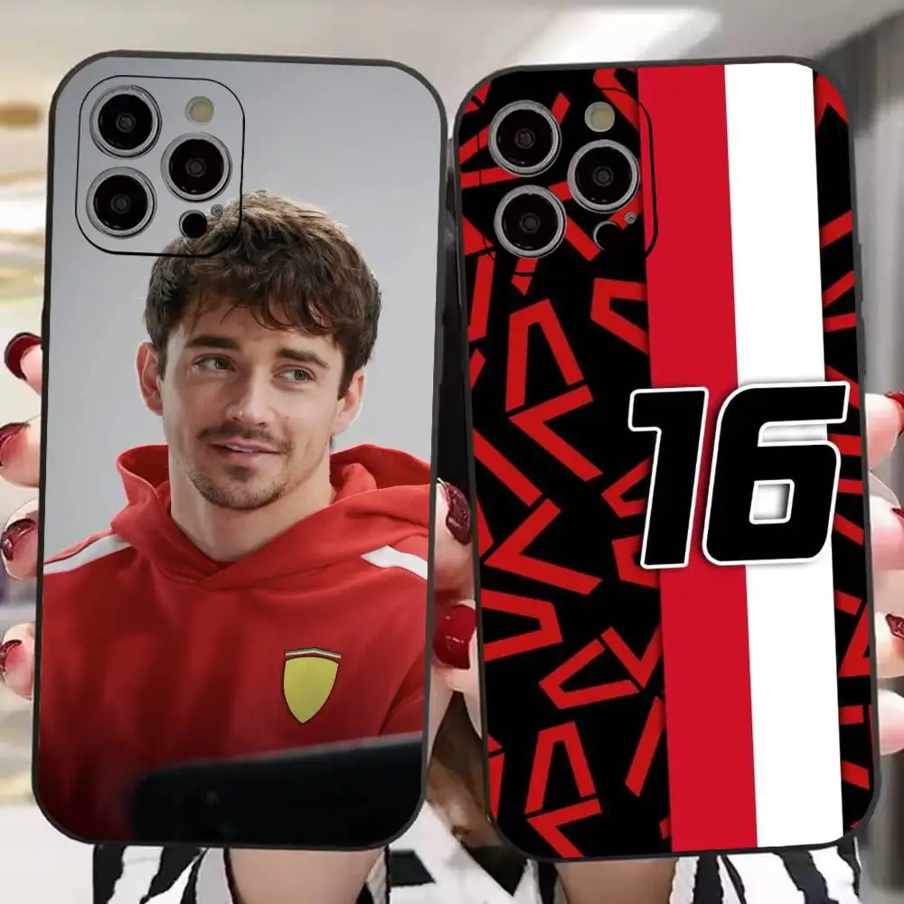

C-Charles Leclerc Racing Driver Phone Case For iPhone 17,16,15,14,13,12,11 Plus,Pro Max,XS,Soft Silicone Black Cover