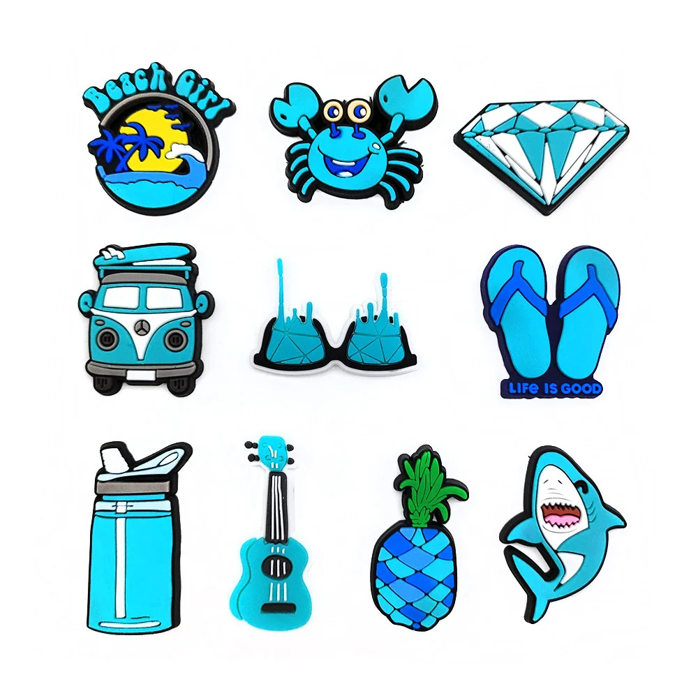 blue shake Crab diamond pineapple PVC Shoe Charms Decorations for pipe Accessories Clogs Buckle Kids Pins Men Decoration Jeans