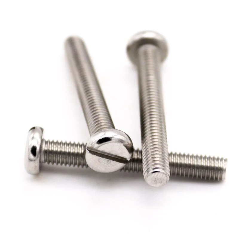 10/50pcs M1.6 M2 M2.5 M3 M4 M5 M6 304 A2-70 stainless steel GB67 Metric Threaded Slotted Pan Head Round Head Machine Screw Bolt