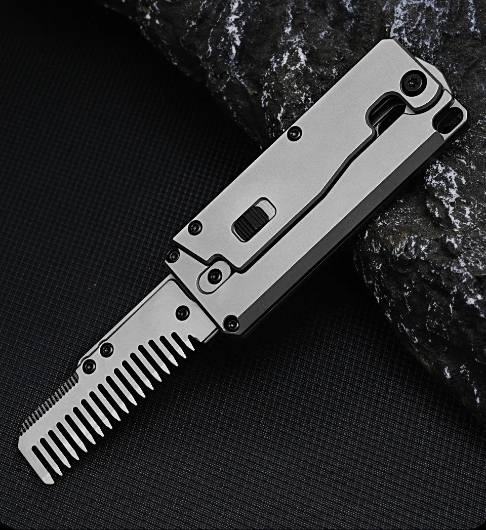 Titanium Alloy Multifuction EDC Comb  Replaceable Comb