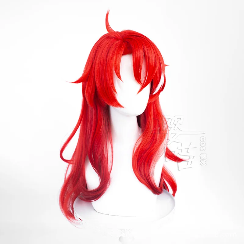 Game Honkai: Star Rail Argenti Cosplay Wig 65CM Red White Heat Resistant Synthetic Hair Anime Argenti Cosplay Wigs Halloween Wig