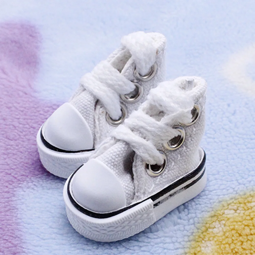 3.5 ซม.รองเท้าผ้าใบรองเท้าตุ๊กตาอุปกรณ์เสริมตุ๊กตาBJDมินิรองเท้าเด็กBlythรองเท้าตุ๊กตาแต่งตัวผ้าใบรองเท้า 1 คู่