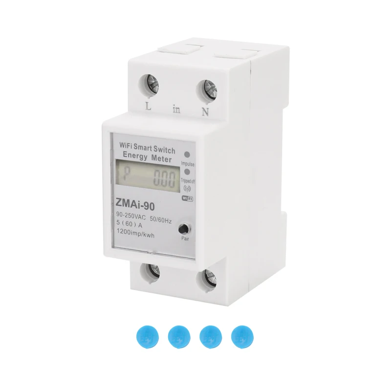 

ZMAI 90 Wifi Smart Switch Energy Meter Model ZMAI-90 Voltmeter Wattmeter Power Meter Work With Alexa Google Home Tuya Smart Life