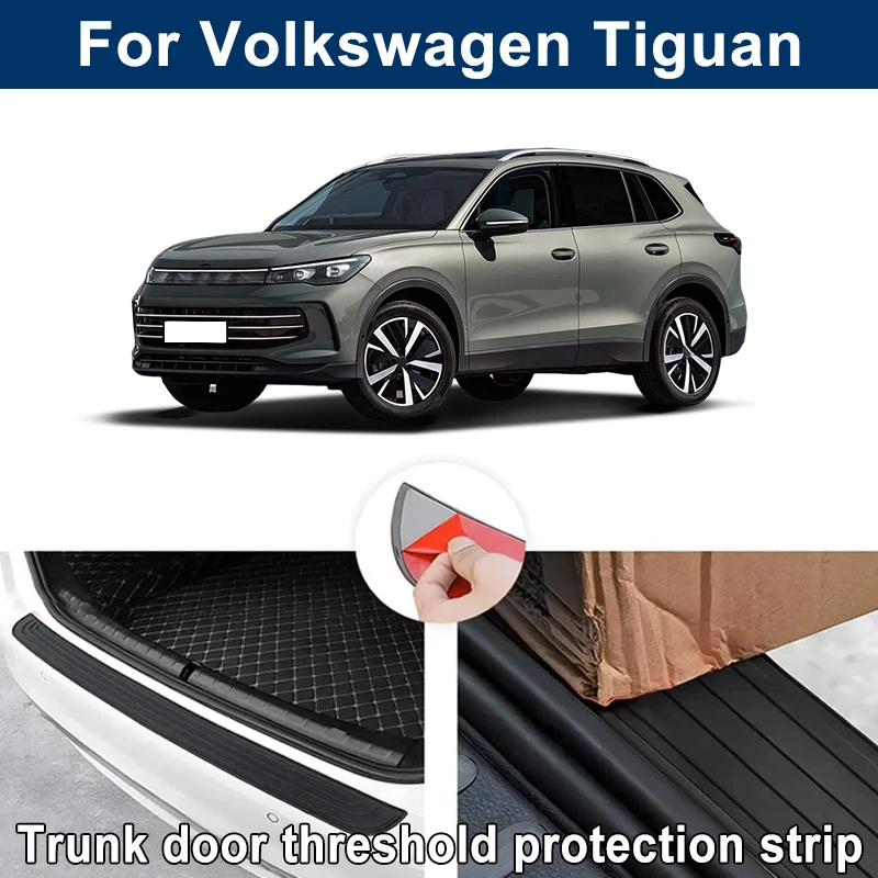 Car Trunk Sill Anti-scratch Guard Strip For Volkswagen Tiguan - Rear Bumper Rubber Protector Decorative Cover Sticker
