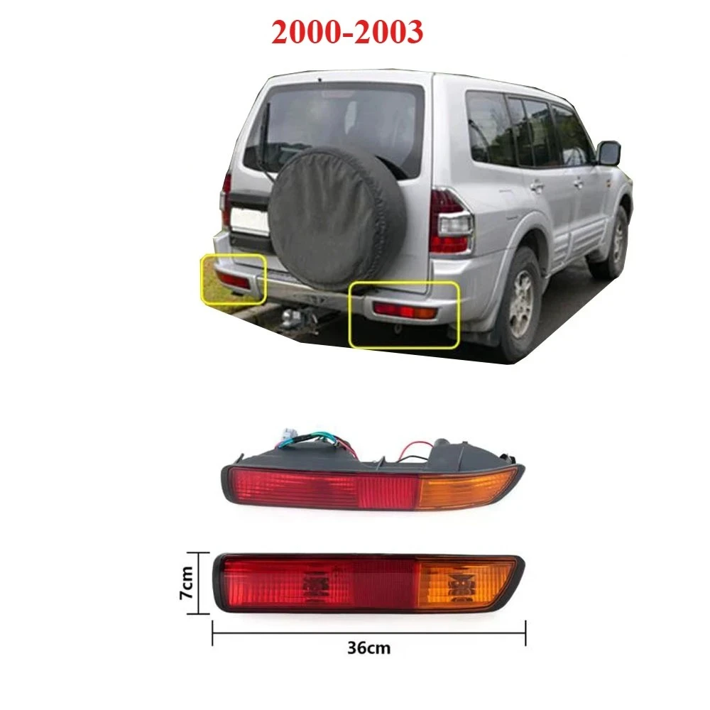 2 Pieces Rear Bumper Lamp for Pajero V60 Rear Light for Montero 2000-2003 V70 Stop Light for Shogun MR508783