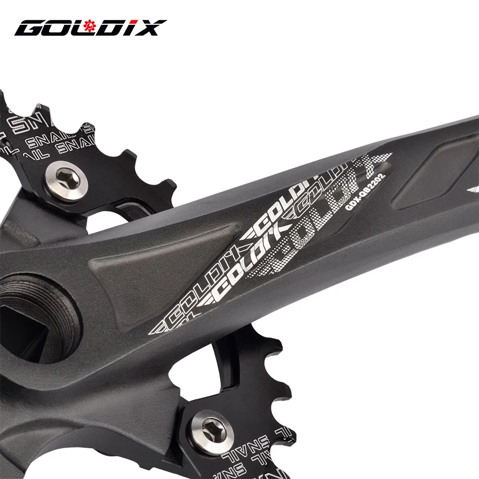 GOLDIX Bicycle Crank Square Hole Sprocket 104BCD 170mm Black Crank Round Oval 32/34/36/38/40/42T Narrow Chainrings MTB Crankset