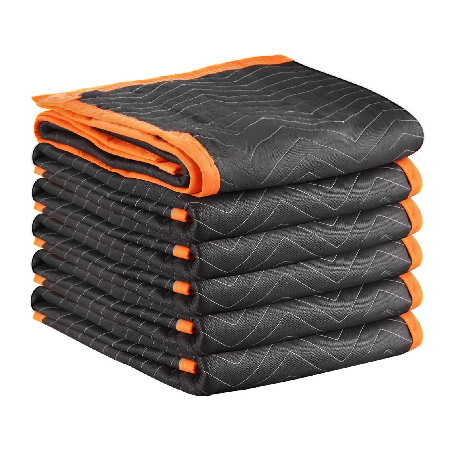 

Moving Blankets 6 Pcs, 80 X 72 In 35 Lbs-dz Large Packing Blankets With Cotton Filling, Heavy Duty Nonwoven Fabric Padded