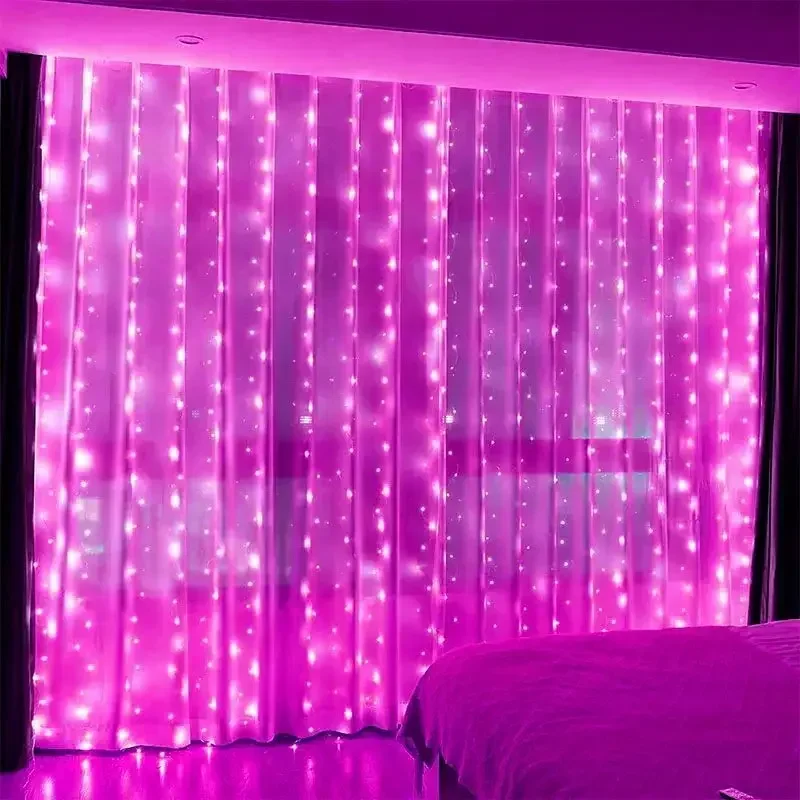 LED Fairy String Curtain Light 3/4/6M Christmas Lights 8 Mode Remote USB Festoon Christmas Decor For Home Holiday New Year Lamp