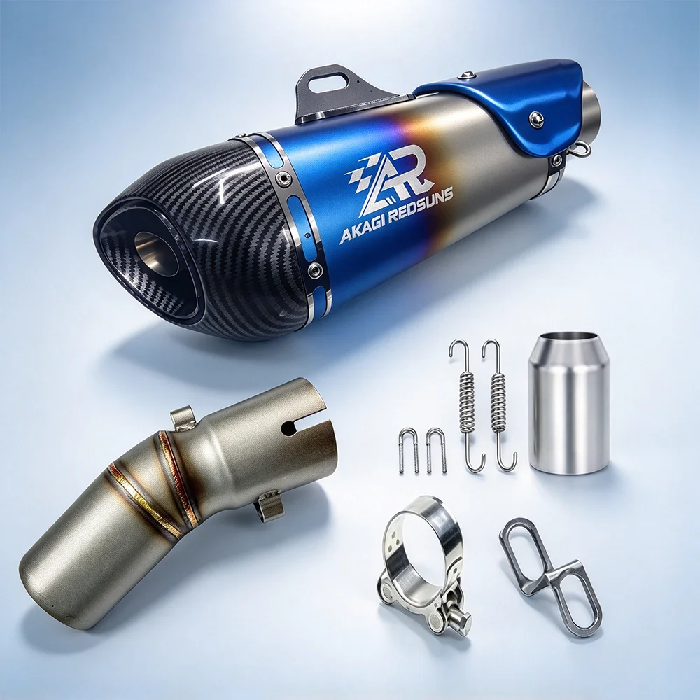 51mm Stainless Steel Motorbike Exhaust Middle Transition Pipe For CFMOTO 450SR NK450, For Muffler Modification, Not Compatible W