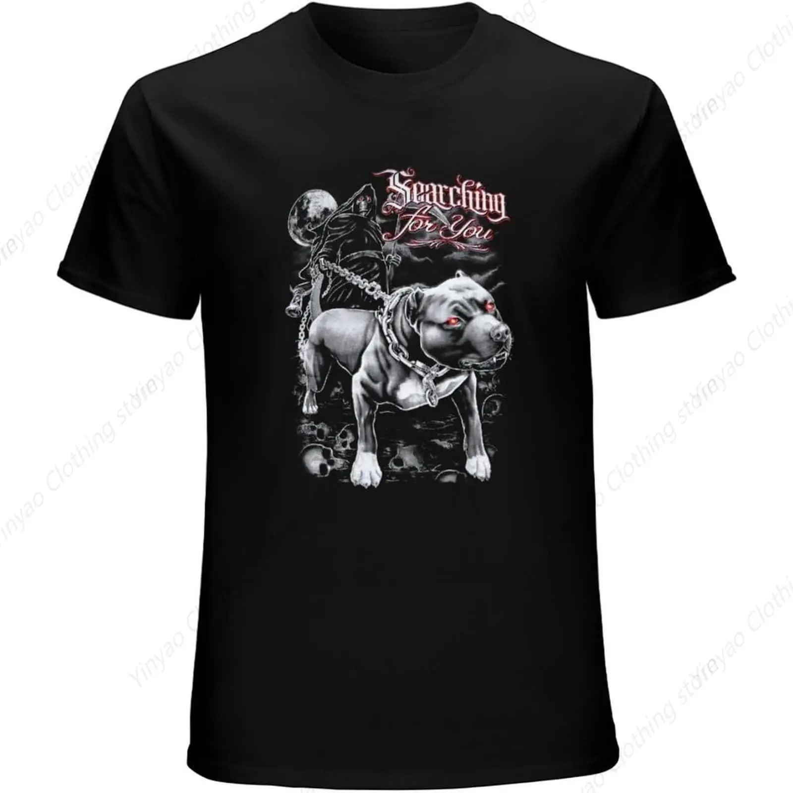 

Retro Search For Your Death Bullfight Pattern Men'S T-Shirt Black Printed Shirt Pure Cotton Cool Casual Short Sleeved Shirt