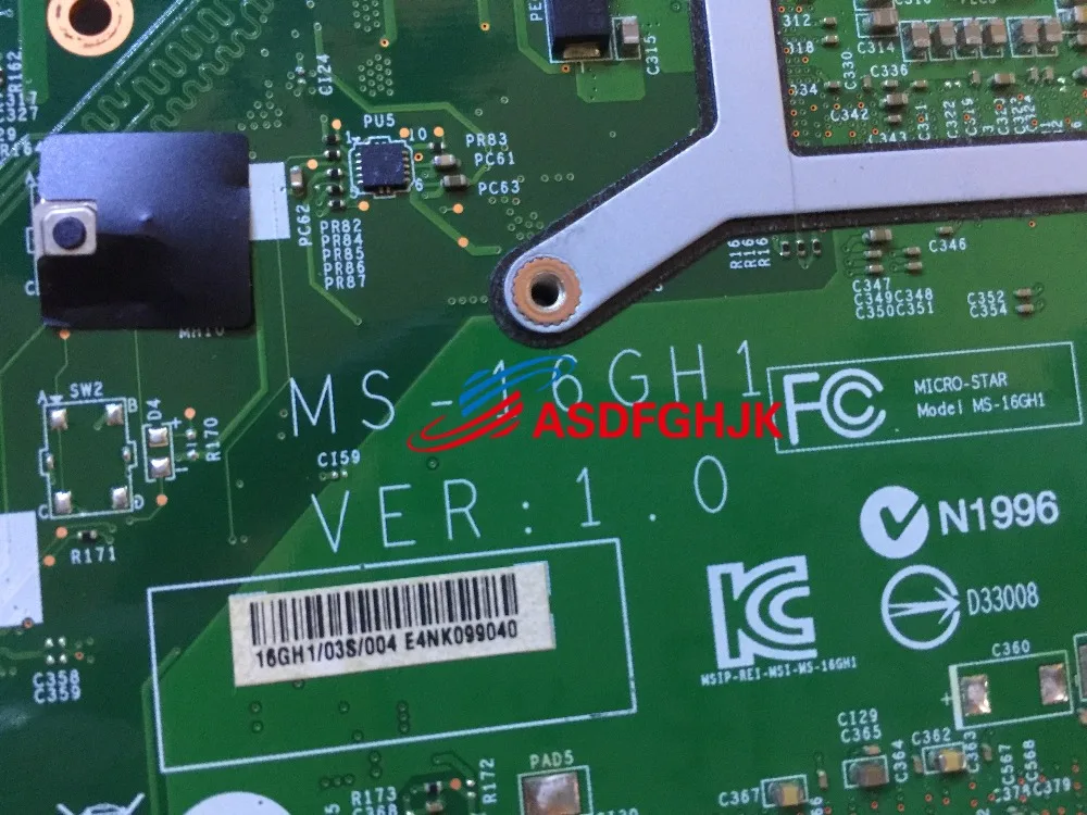 Original MS-16GH FOR MSI GE60 Laptop Motherboard WITH CPU AND i5 i7 GTX840M Graphics card  MS-16GH1 REV1.0 Test OK free shipping