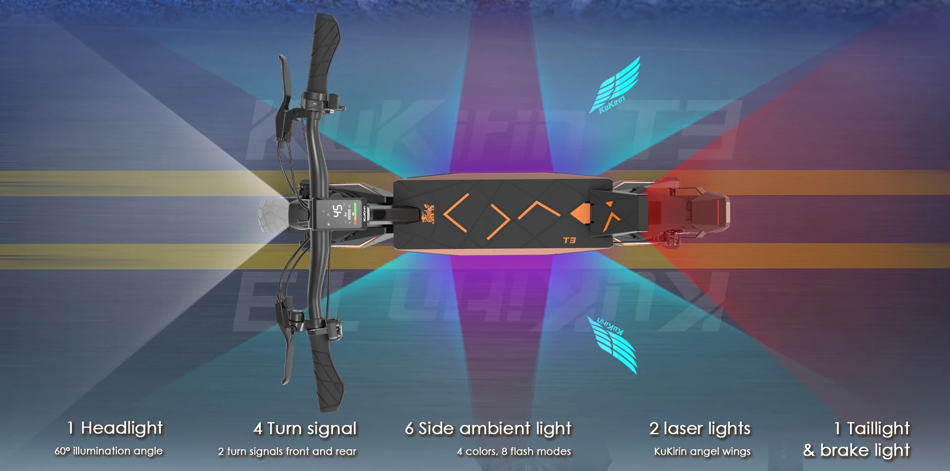 Kukirin T3 All-Terrain Foldable Electric Scooters 45 KM/H Speed 800W Motor 58KM Range 48V15.6Ah Battery 10 " Tires E-Scooter