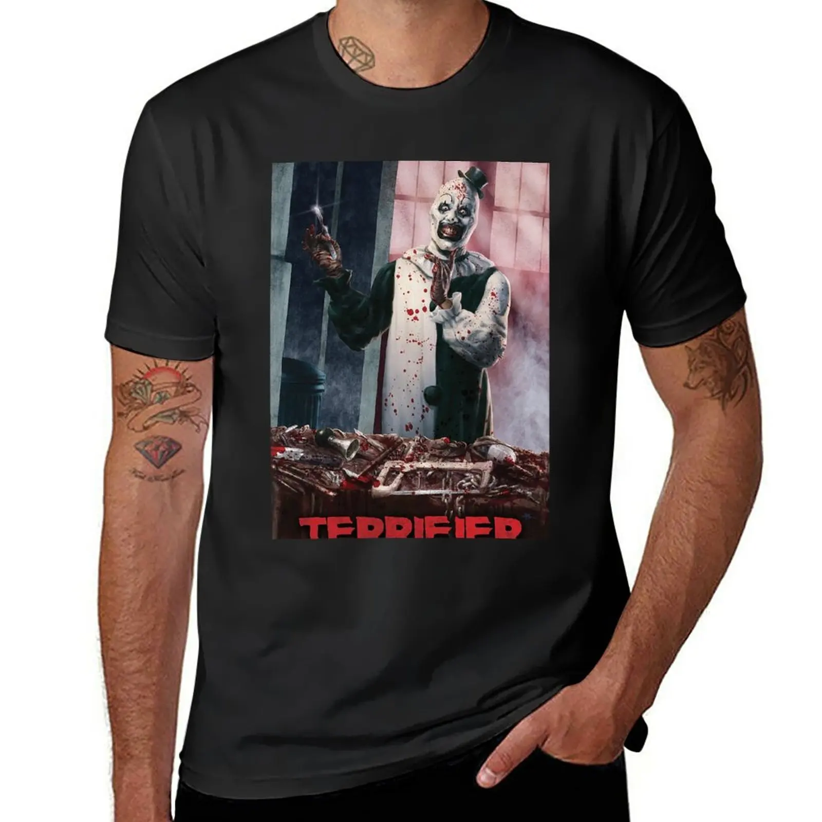 

New Terrifier art the clown horror movie slasher T-Shirt cute clothes t shirt man mens t shirts