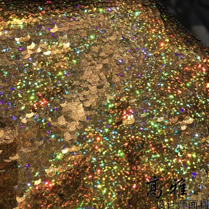 

Sequin Laser Color Changing Fabric for Clothing Decorative Background Designer Diy Sewing By The Meter Material Cloth