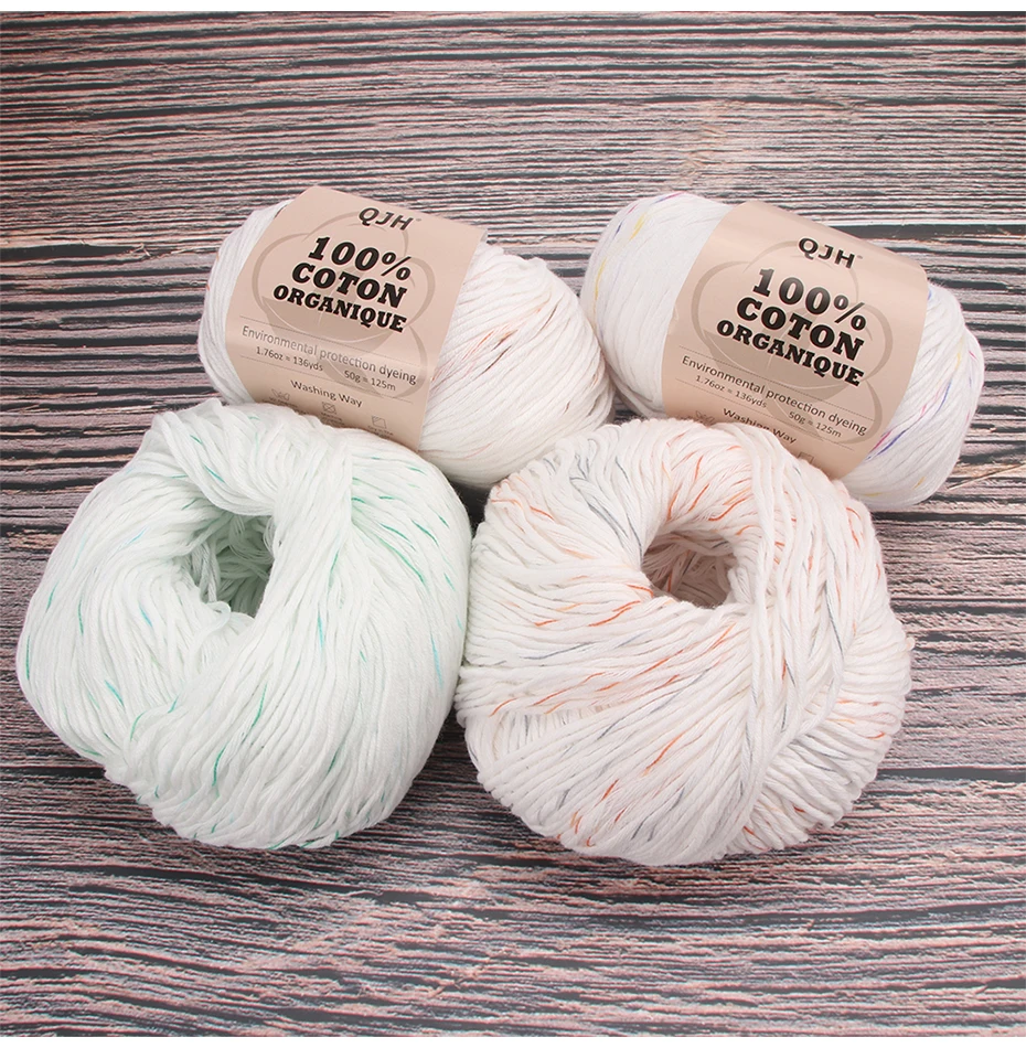 3 Stück 100% Bio-Baumwollgarn, maschinenwaschbar, für Erwachsene und Babys, für Pullover/Handschuhe/Schals/Mützen usw. 50 Gramm (1,76 Unzen) 125 Meter (136 Yards) – Detail 8