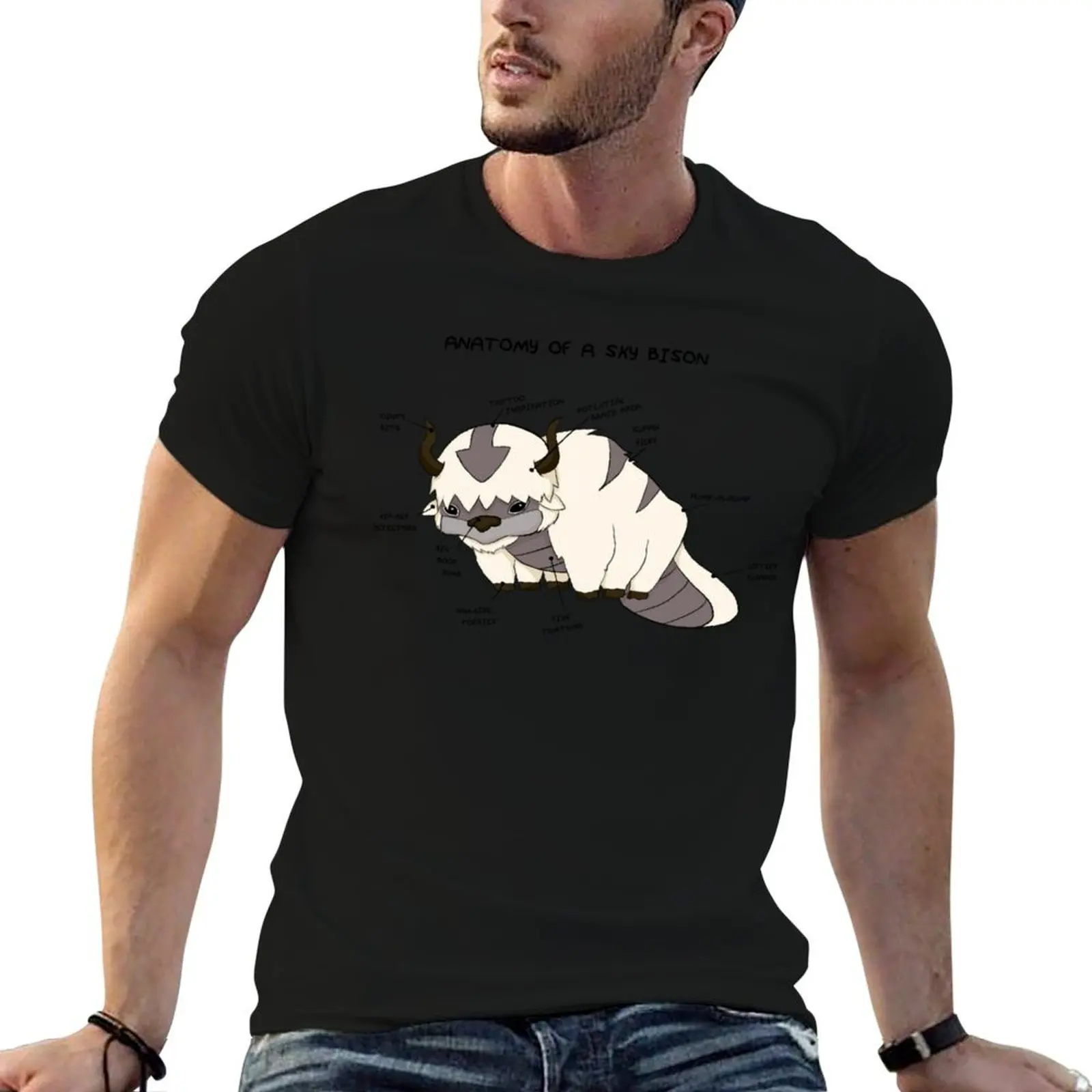 

Футболка Sky Bison, забавные футболки, хлопковая хлопковая футболка, мужская футболка