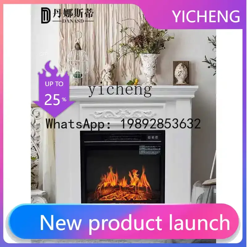 

LYY American porch fireplace cabinet European villa living room atomizing decorative fireplace household