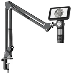 Andonstar AD115 Flex Digital Microscope 5 inch IPS Screen Soldering Microscope with Flexible Arm for Electronics PCB Soldering