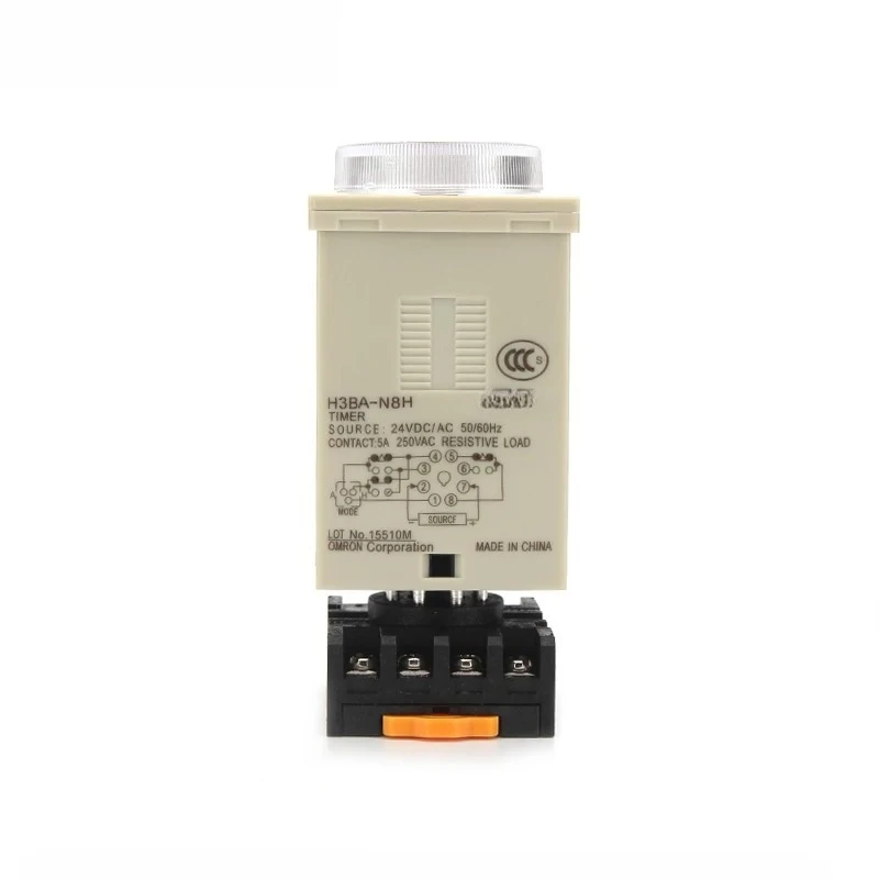 H3BA-N8H 8Pin Multifunctional Time Delay Relay 1.2s-300h DC24V AC220V 48*48mm with 8 Pin Socket Base