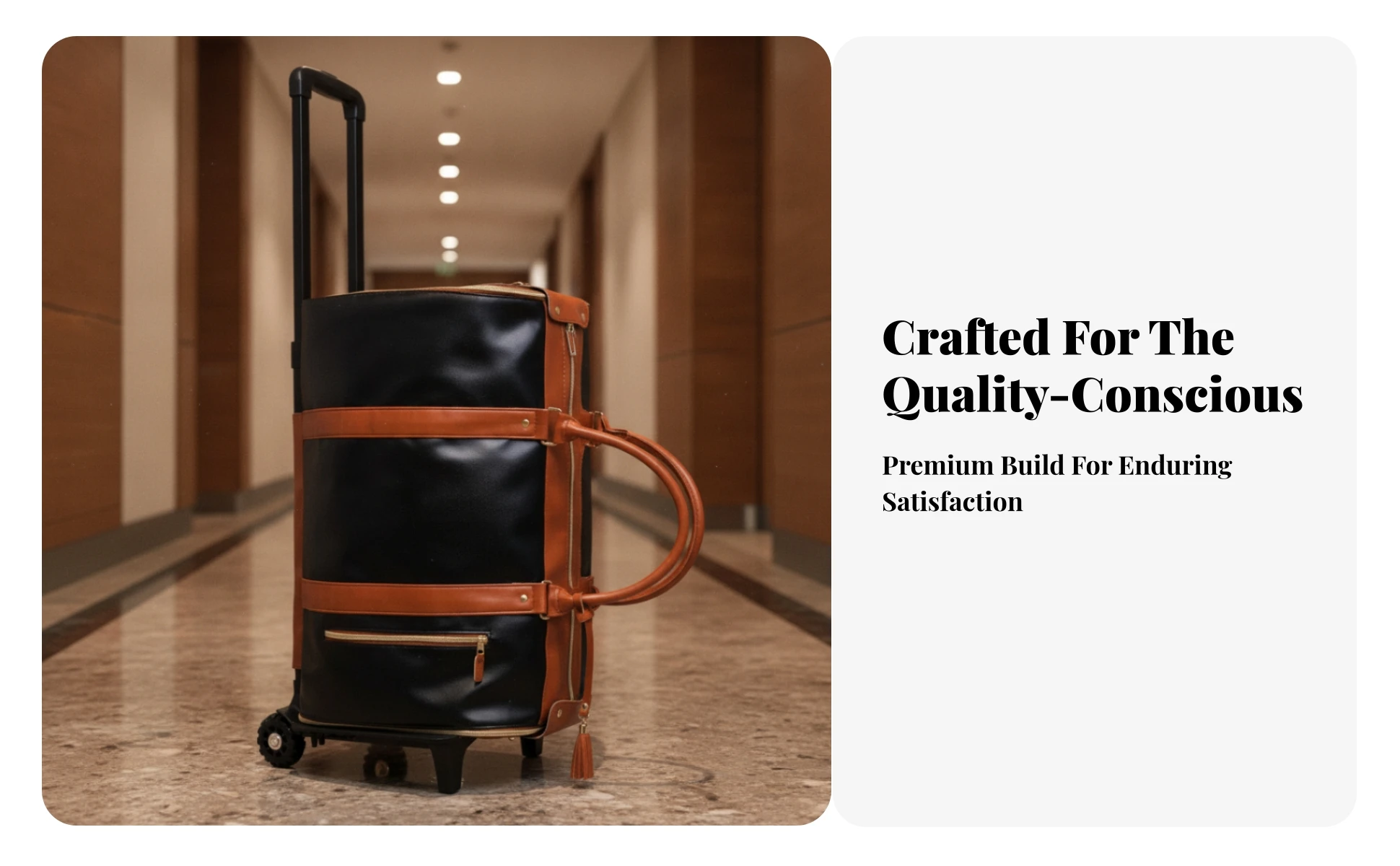Rolling Garment Bag Contrast Trim Two Wheels Travel Luggage Secure Zipper Trolley Garment Bag