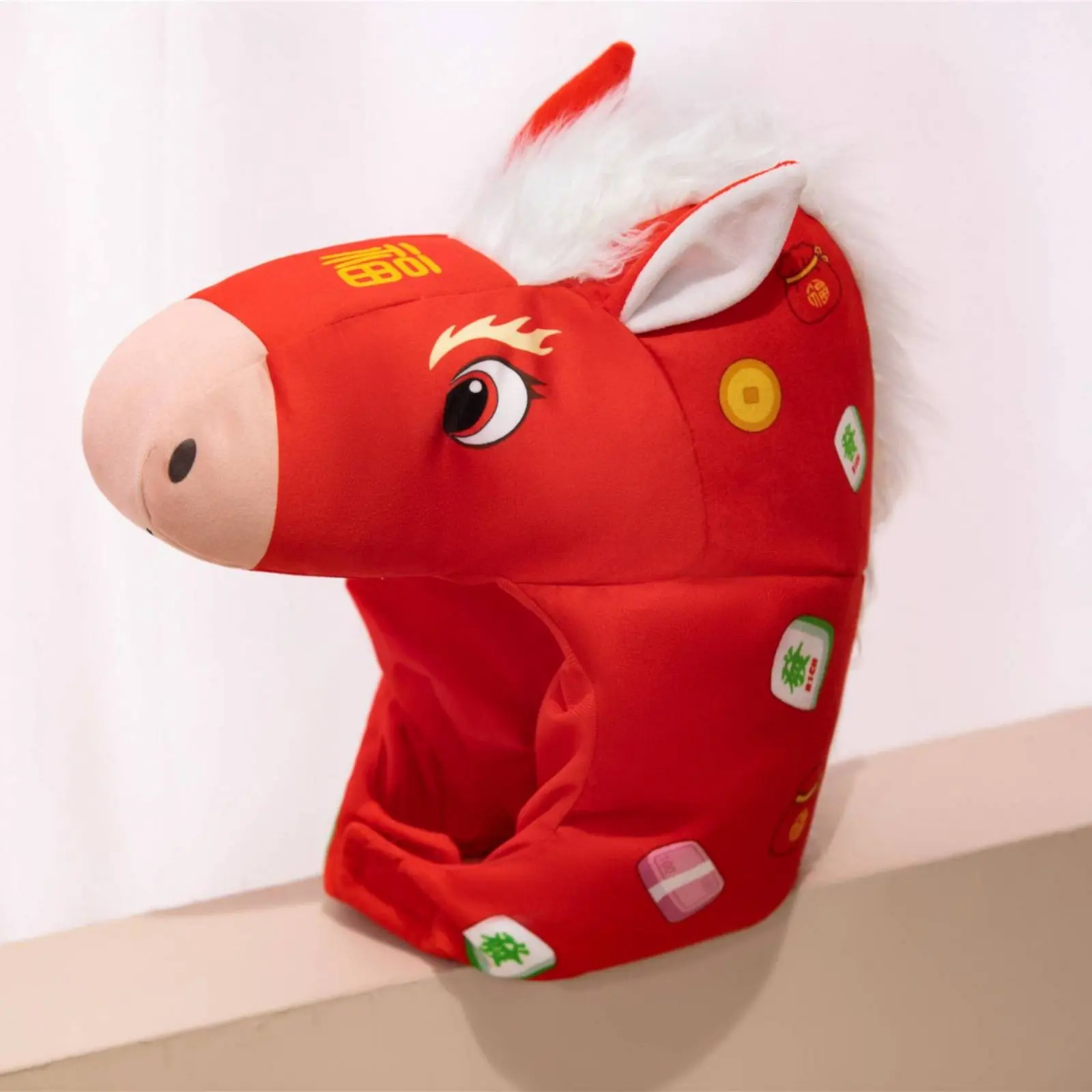 Sombrero suave con forma de cabeza de caballo, disfraz de criatura, relleno de algodón PP, accesorio novedoso para la cabeza, ajuste cómodo para adolescentes