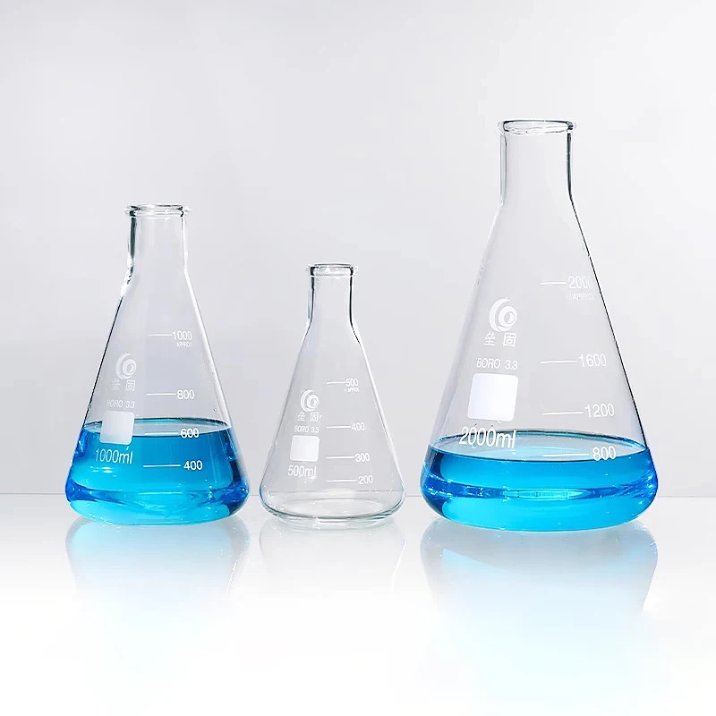 1pc 50ml to 1000ml Laboratory Borosilicate Erlenmeyer Glass Triangular Flask Conical Flask Chemical Experiment Container